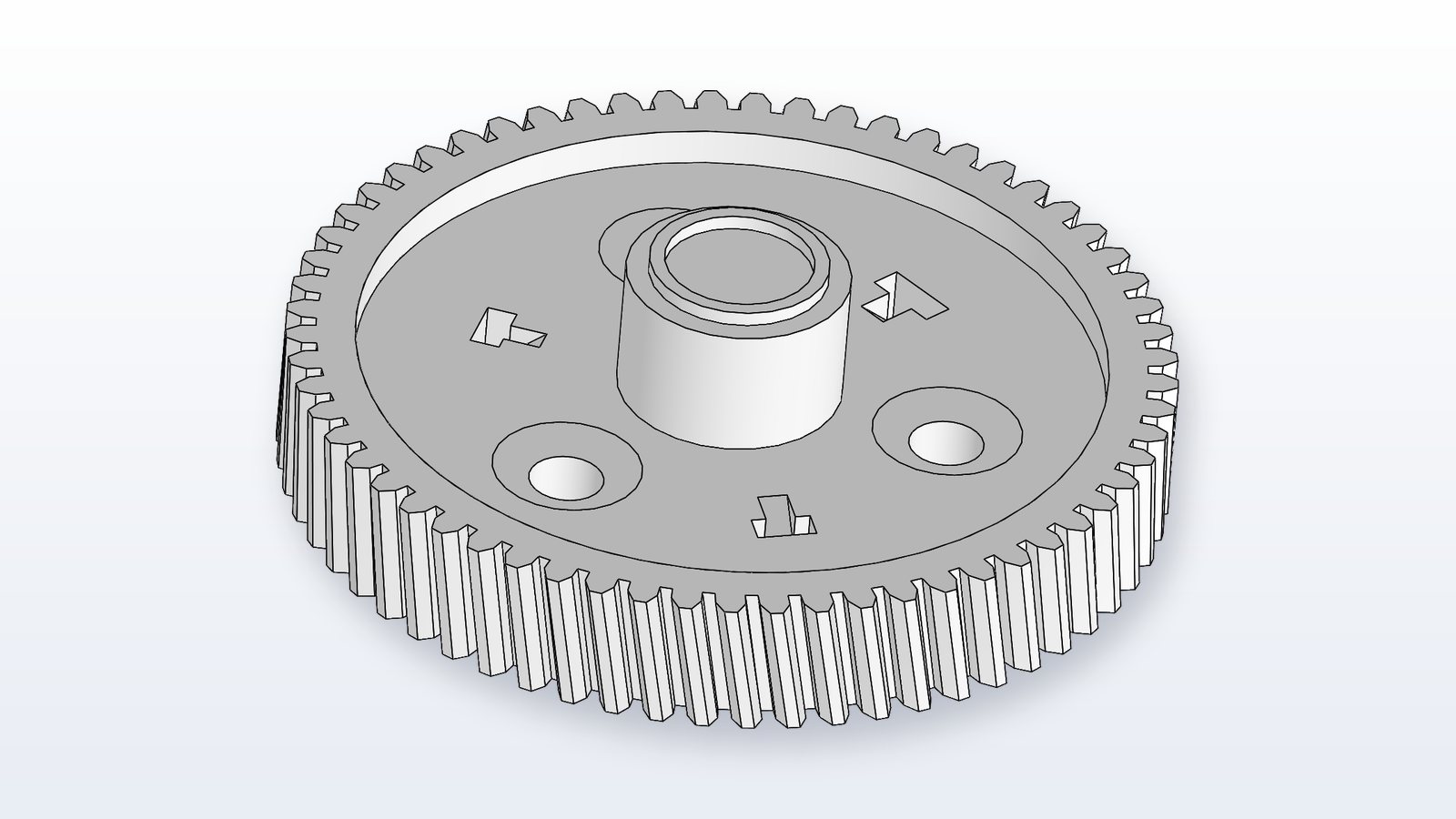 Replacement helical gear CAD model — hub side
