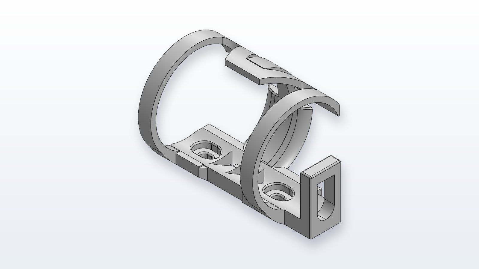 Bottle holder CAD model — angled view