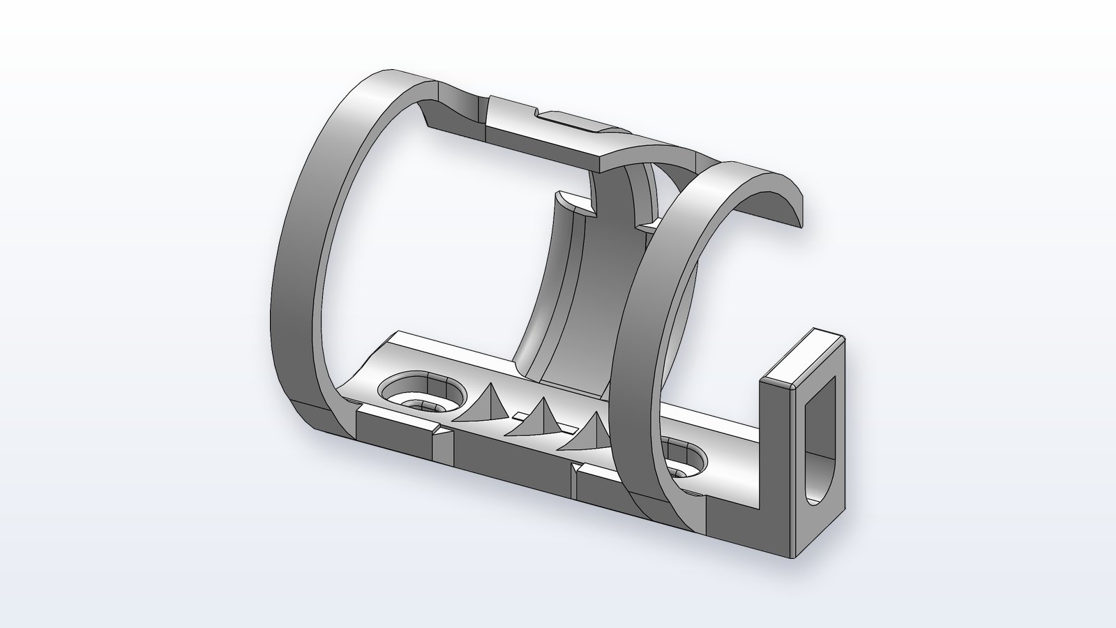 Bottle holder CAD model — side view