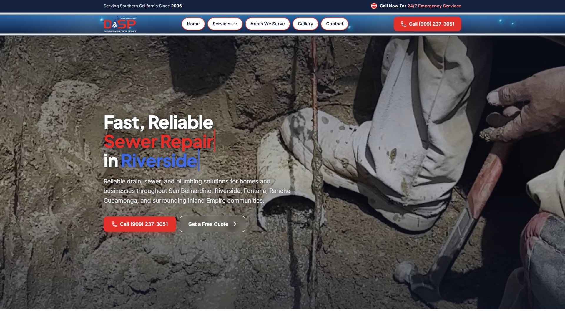 Drain & Sewer Pro website preview