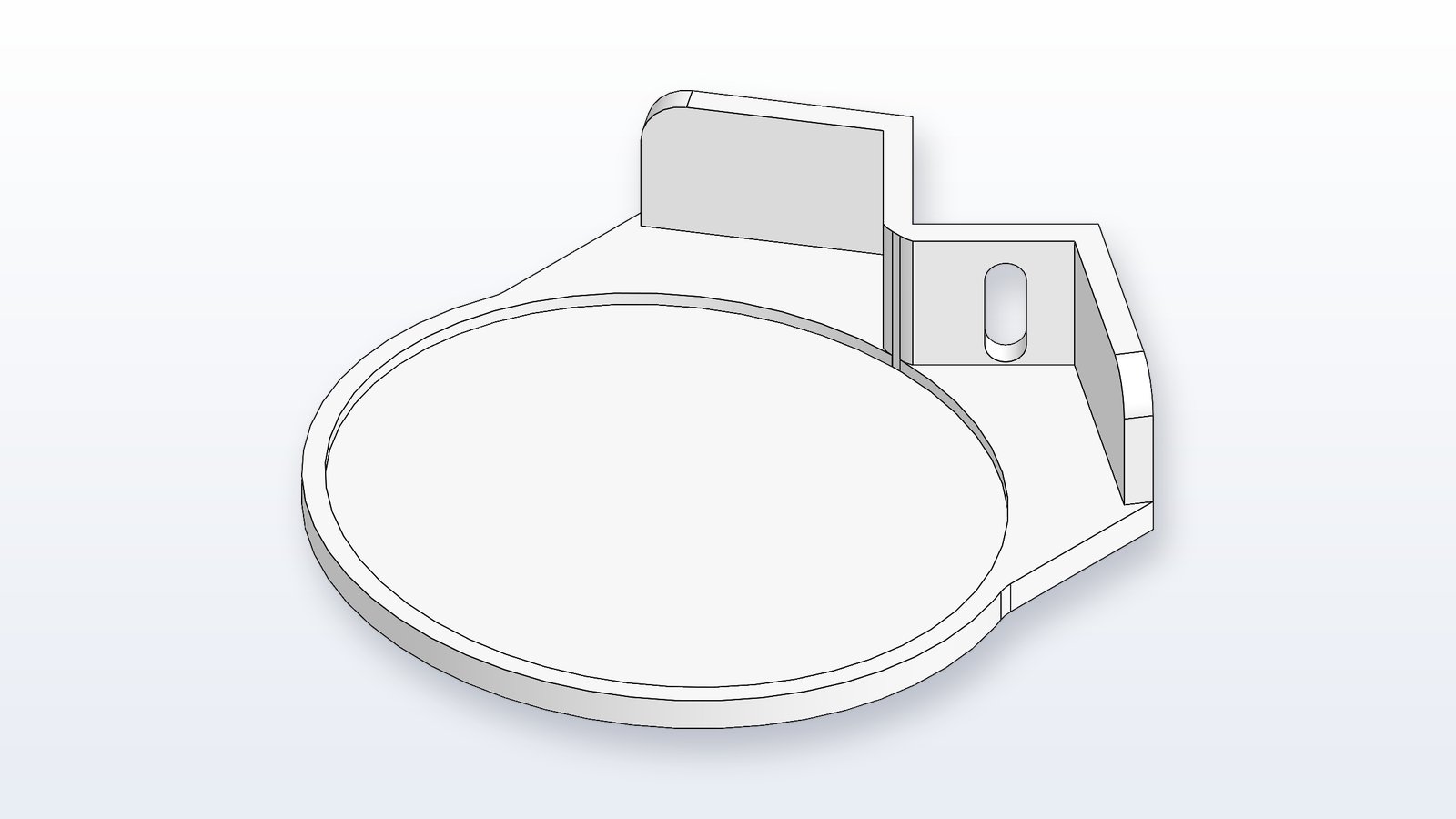 Under-desk heater mount CAD model