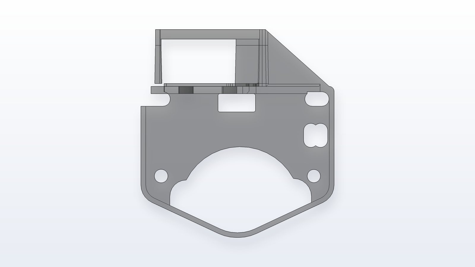 Cartographer V4 probe mount CAD model — top view