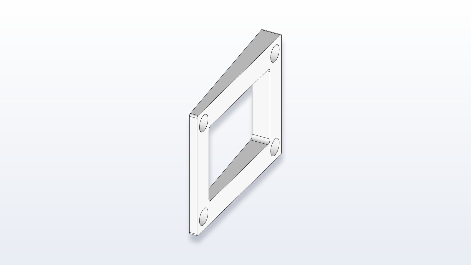 Tapered reed spacer CAD model — angled view showing the taper