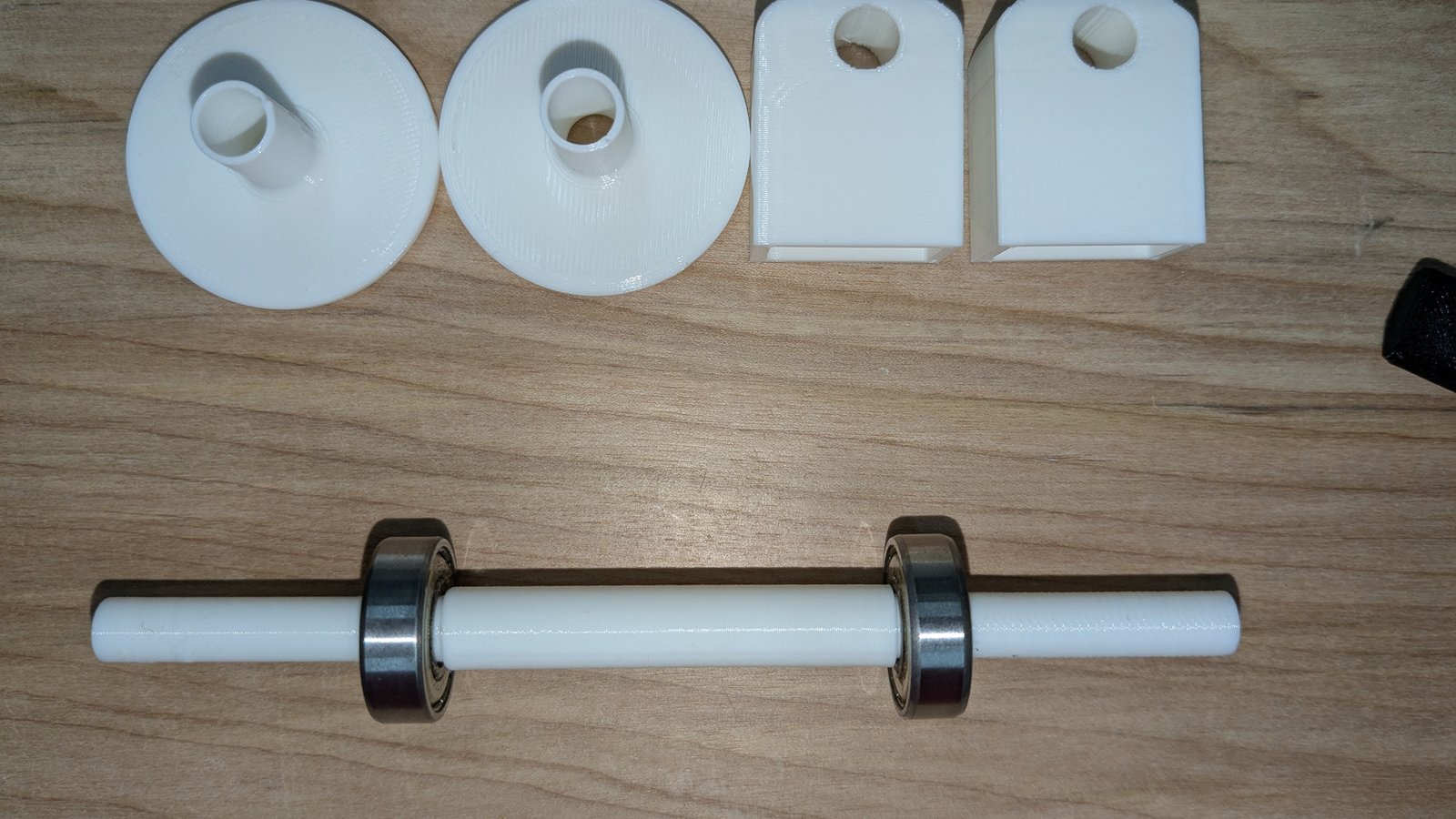 Printed spool holder parts with 608 bearings