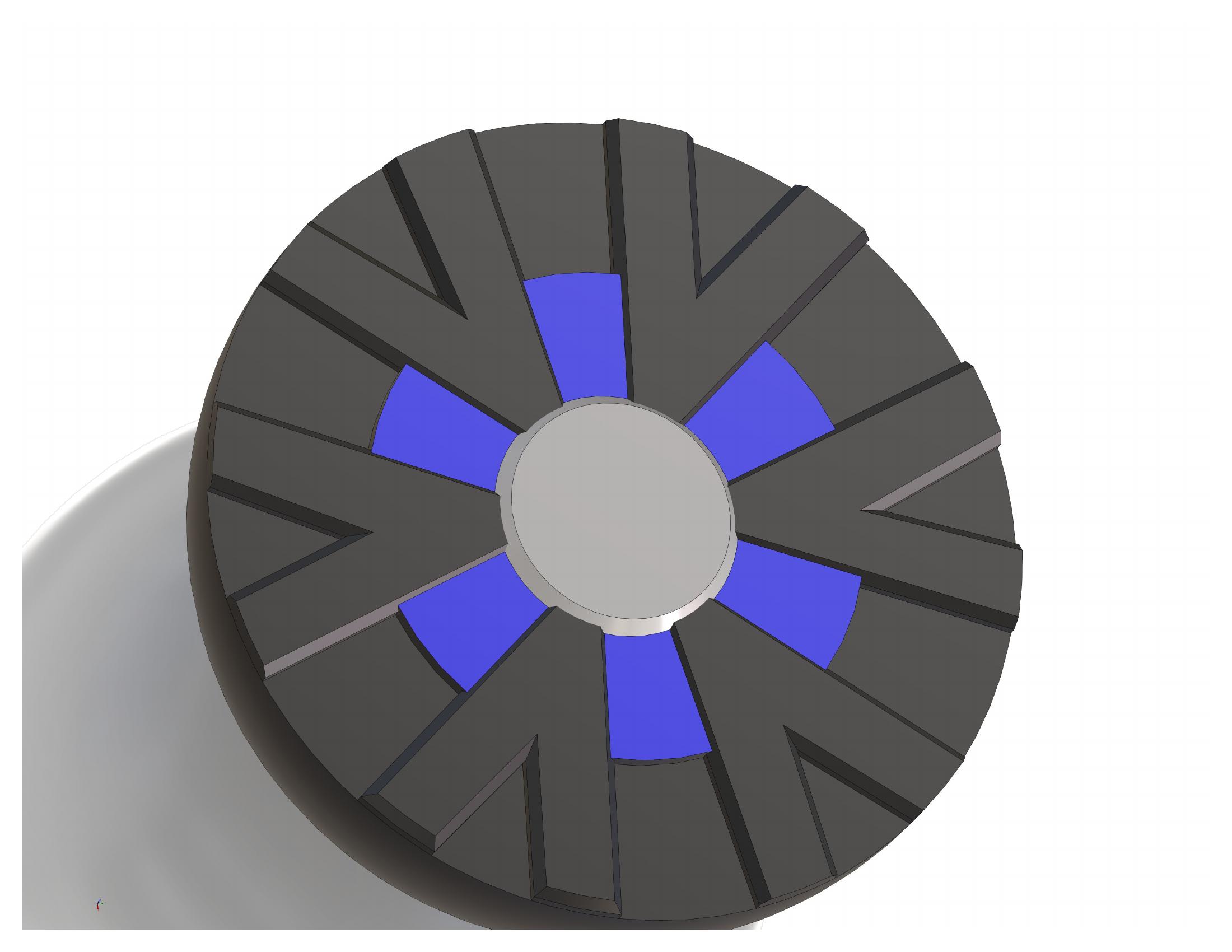 Custom hubcap CAD model — front view