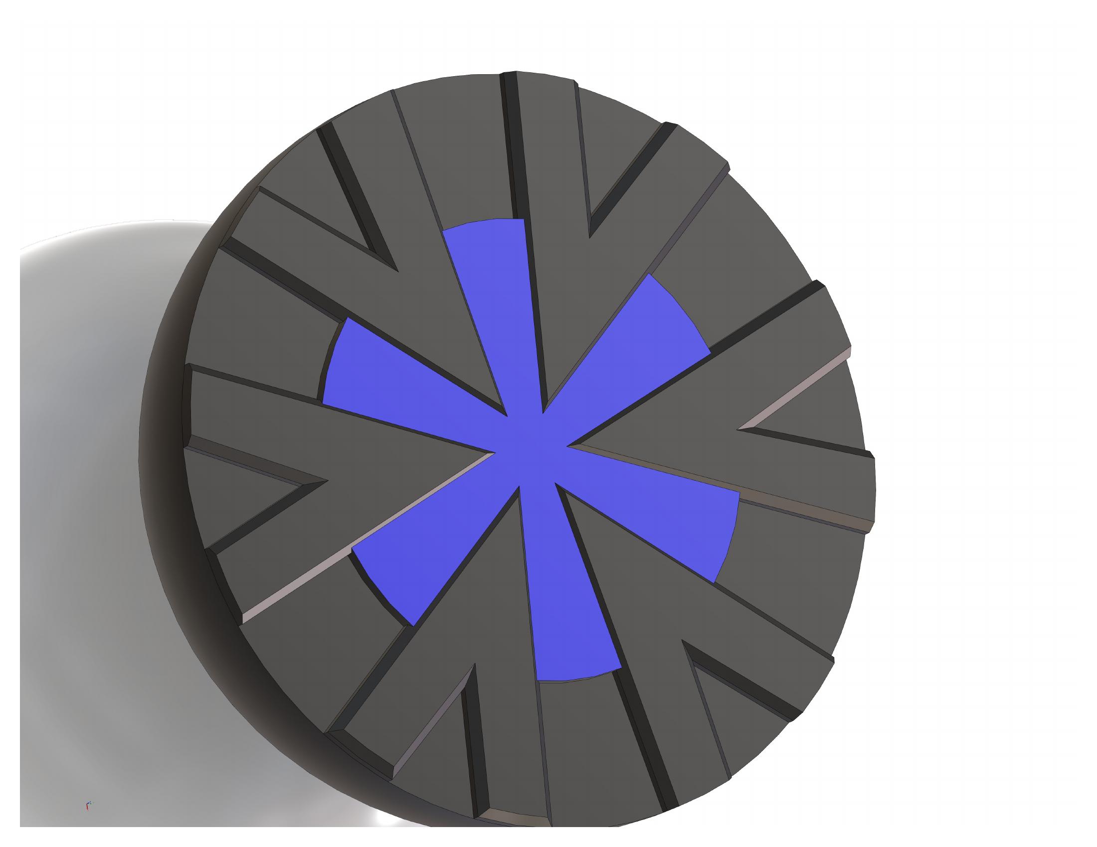 Custom hubcap CAD model — angled view